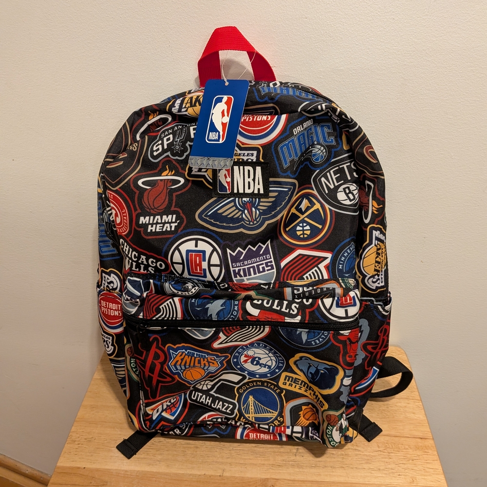 NBA Kids Backpack - Black with Multicolor Team Logos